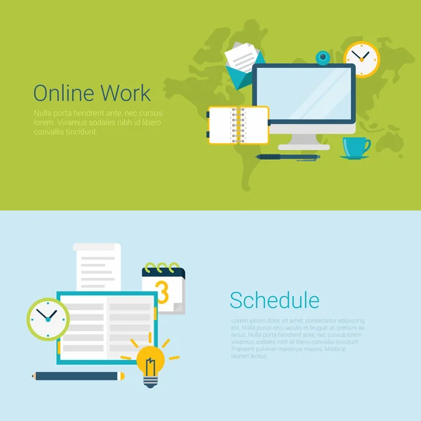 Banner online work schedule — 스톡 벡터