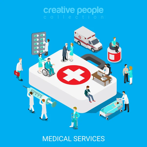 Services médicaux isométriques médecin — Image vectorielle
