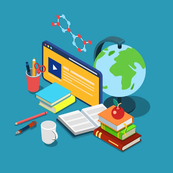 Cursos online de internet educação —  Vetores de Stock