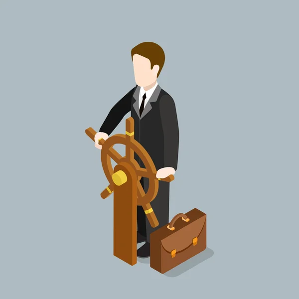 Businessman driving steering wheel — Wektor stockowy