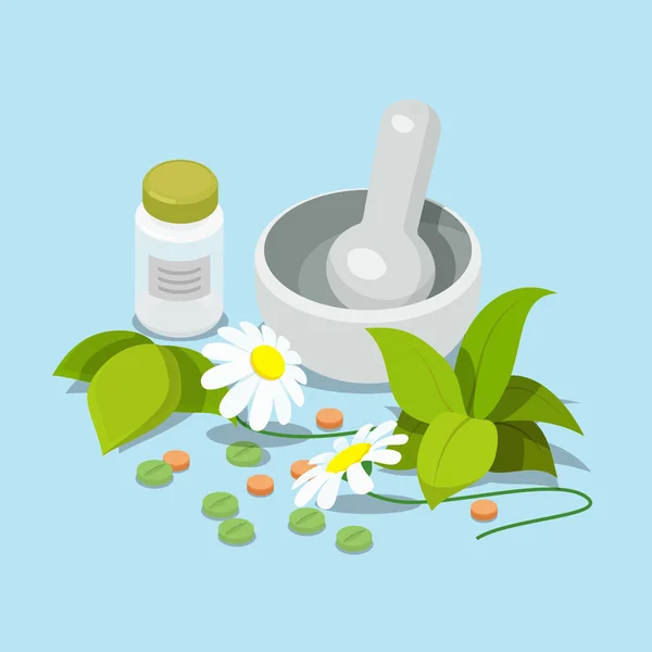 Herbal heeling cure alternative medicine — Stock vektor