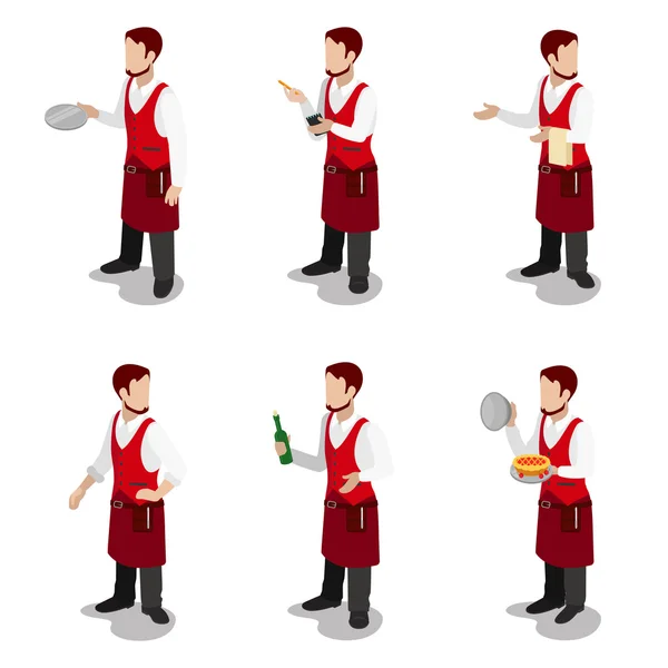 Isometric young stylish male cook — 图库矢量图片