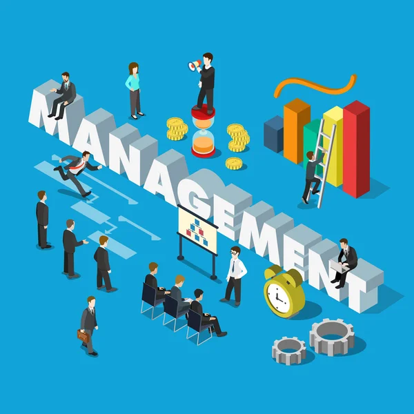 Isometric management concept web — Stock Vector