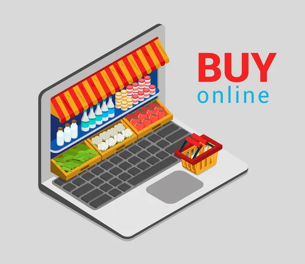 Grocery shopping e-commerce store — 스톡 벡터