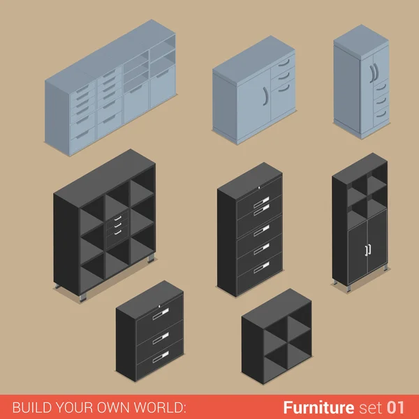 Комплект офисной мебели — стоковый вектор
