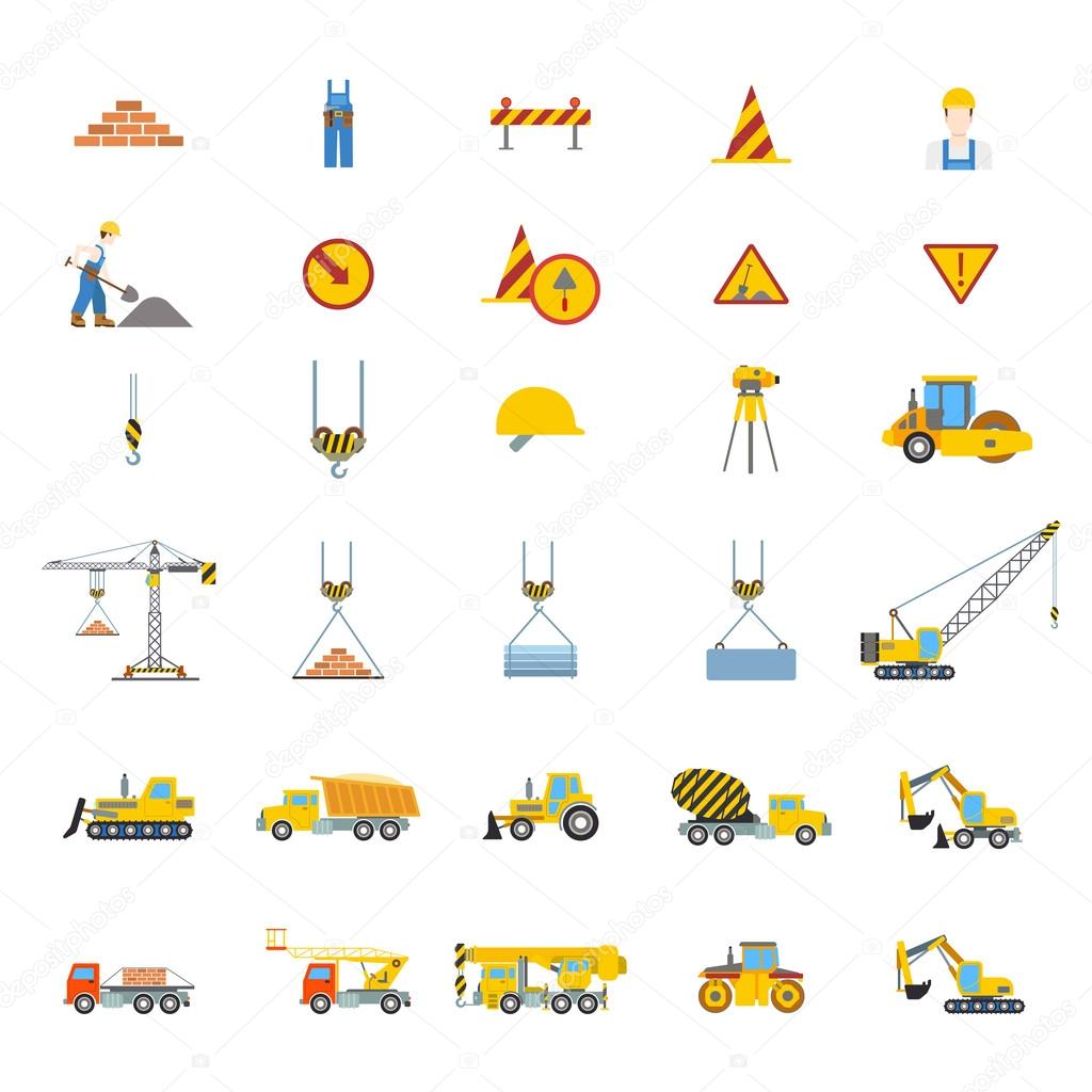modern construction site icons