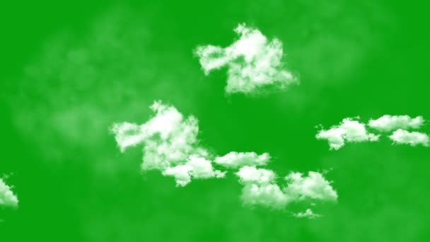 Moving Clouds Green Screen Motion Graphics — Stock Video