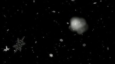 Düşen kar taneleri, gece arkaplanlı hareket grafikleri