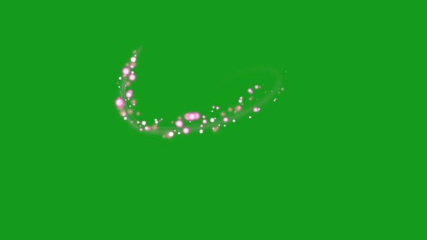 Graphiques Mouvement Écran Vert Brillant Particules Paillettes Roses — Video