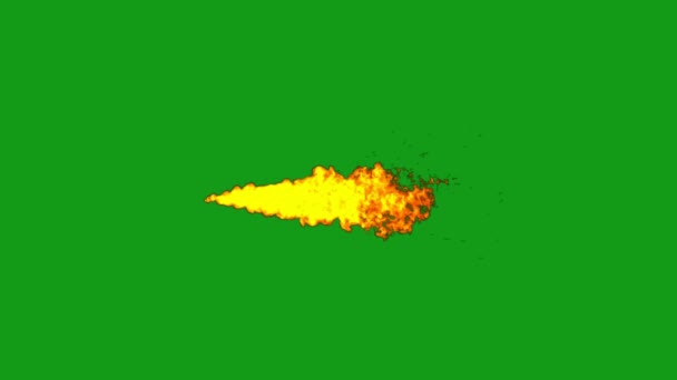 Fire Stream Zelená Obrazovka Pohybu Grafiky — Stock video