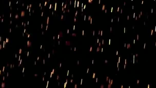 Падіння Графіки Руху Частинок Вогню Нічним Тлом — стокове відео