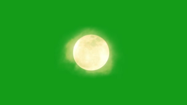 Luna Luz Verde Pantalla Movimiento Gráficos — Vídeo de stock