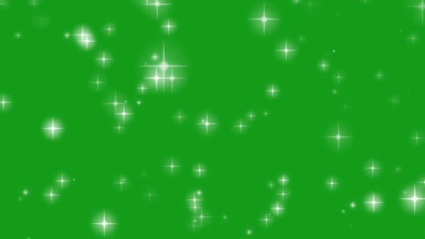 Estrelas Brilhantes Gráficos Movimento Tela Verde — Vídeo de Stock