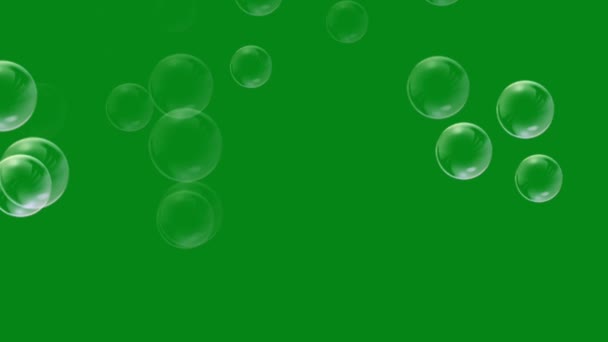 Зеленый Экран Мыльными Пузырями — стоковое видео