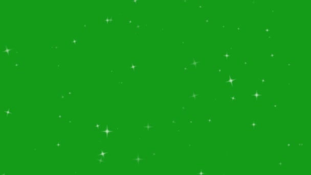 Estrelas Cintilantes Tela Verde Movimento Gráficos — Vídeo de Stock