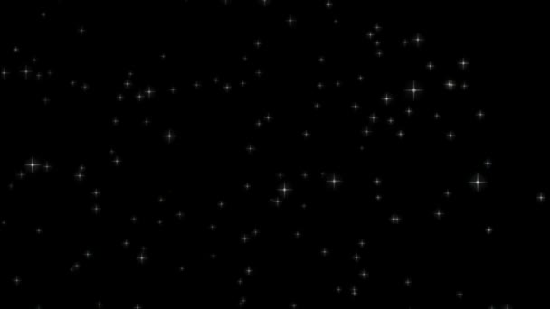 Λαμπερά Λαμπερά Αστέρια Κινούμενα Γραφικά Φόντο Νύχτα — Αρχείο Βίντεο