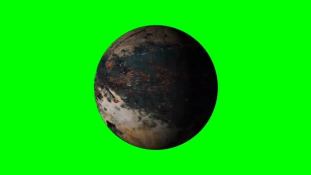 Roterende Planeet Groen Scherm Beweging Graphics — Stockvideo