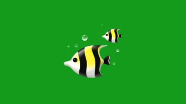 Yüzen balıklar yeşil ekran hareket grafikleri