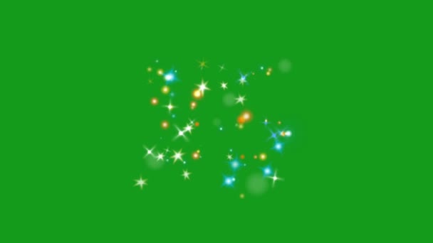 Ragyogó Csillogás Részecskék Zöld Képernyő Mozgás Grafika — Stock videók