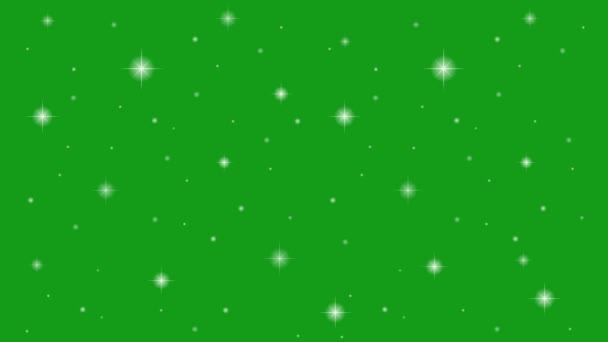 闪烁的星星绿色屏幕运动图形 — 图库视频影像