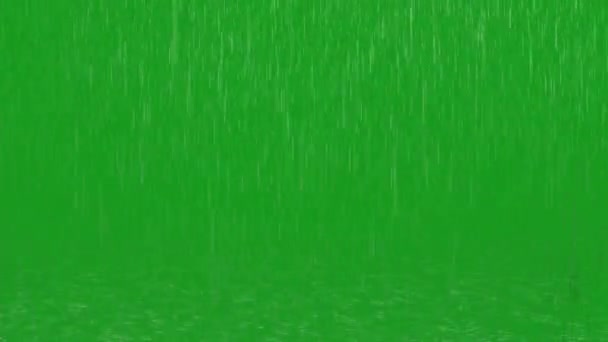 Opady Deszczu Zielony Ekran Ruchu Grafiki — Wideo stockowe