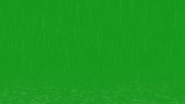 Gráficos Movimiento Pantalla Verde Lluvia — Vídeo de stock