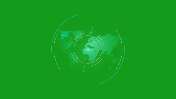 Rastreo Mapa Gráficos Movimiento Pantalla Verde — Vídeo de stock