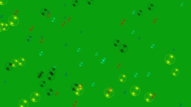 Uçan renkli kabarcıklar yeşil ekran hareket grafikleri