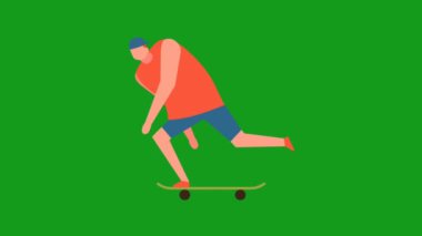 Kaykaycı adam yeşil ekran hareketi grafikleri