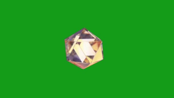 Roterende Diamant Groen Scherm Beweging Graphics — Stockvideo