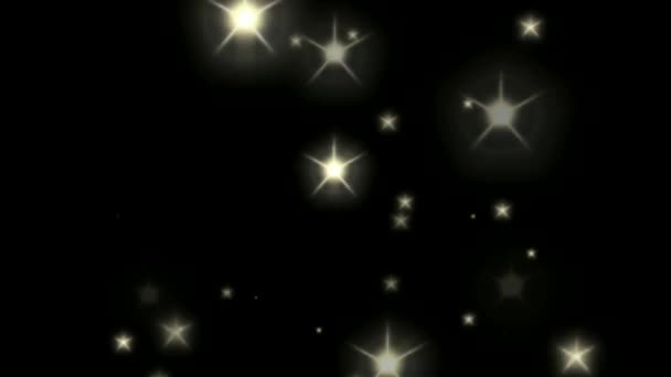 Φωτεινά Αστέρια Κινούμενα Γραφικά Φόντο Νύχτα — Αρχείο Βίντεο
