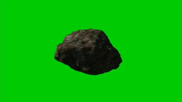 Otočná Grafika Pohybu Zelené Obrazovky Asteroidu — Stock video