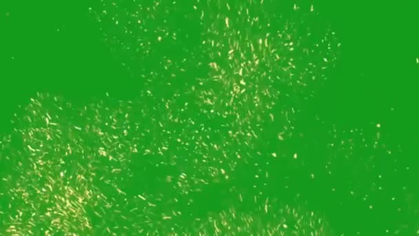 Летючі Частинки Вогню Зелений Екран Графіка Руху — стокове відео
