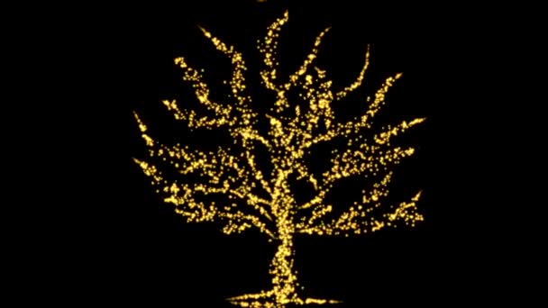 Graphiques Mouvement Arbre Magique Lumineux Avec Fond Nuit — Video