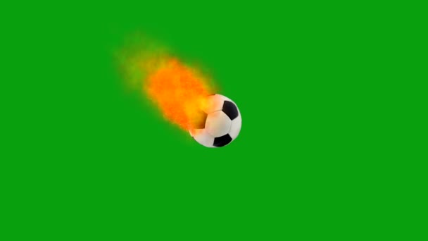 Football Sur Feu Vert Écran Motion Graphiques — Video