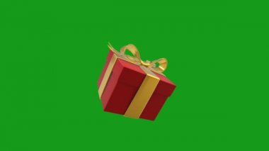 Dönen hediye kutusu yeşil ekran hareketi grafikleri