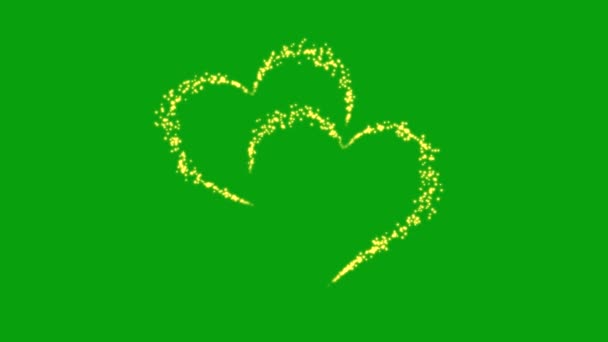 Cuori Magico Percorso Schermo Verde Motion Grafica — Video Stock