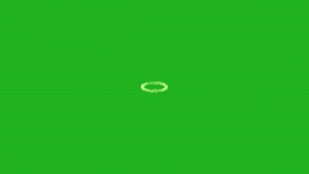 Partículas Anel Verde Tela Movimento Gráficos — Vídeo de Stock