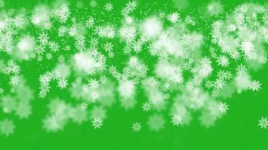 Düşen kar taneleri yeşil ekran hareketli grafikleri