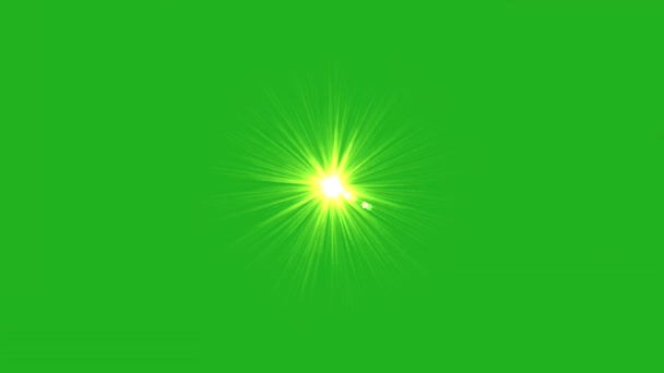 Rozbłysk Słońca Zielony Ekran Ruchu Grafiki — Wideo stockowe