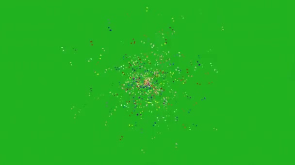 カラフルな粒子抽出緑の画面モーショングラフィックス — ストック動画