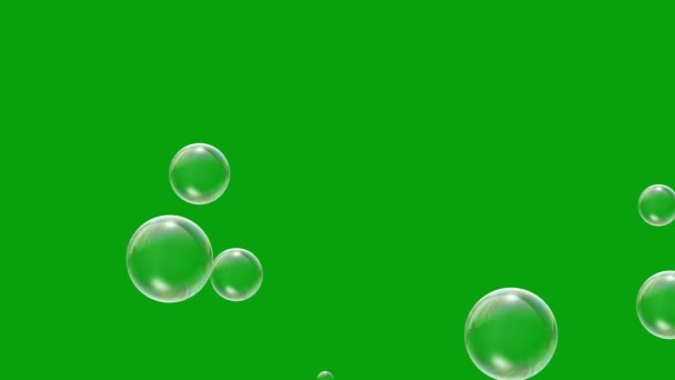 Grafica Movimento Dello Schermo Verde Grandi Bolle Volanti — Video Stock