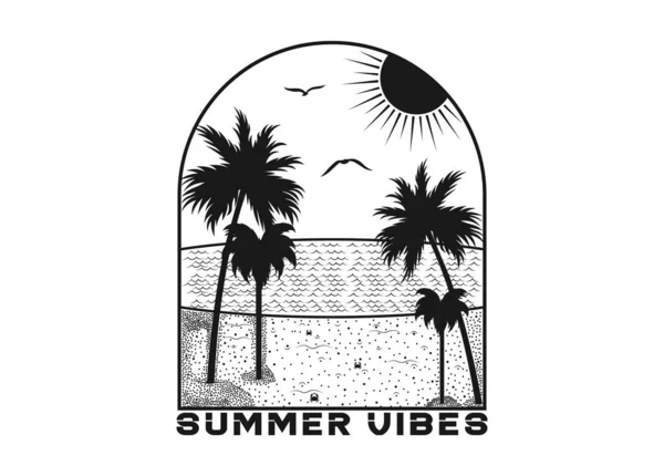 Літо Вібрує Хороше Повітря Пляжі Літні Канікули Векторні Ілюстрації — стоковий вектор