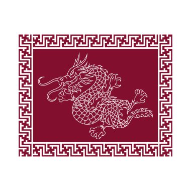 Geleneksel Çince ejderha çizimi.