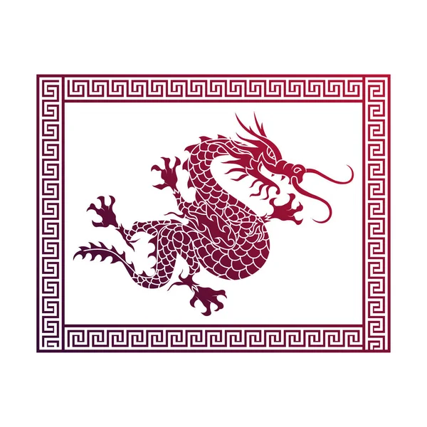 Geleneksel Çince ejderha çizimi.