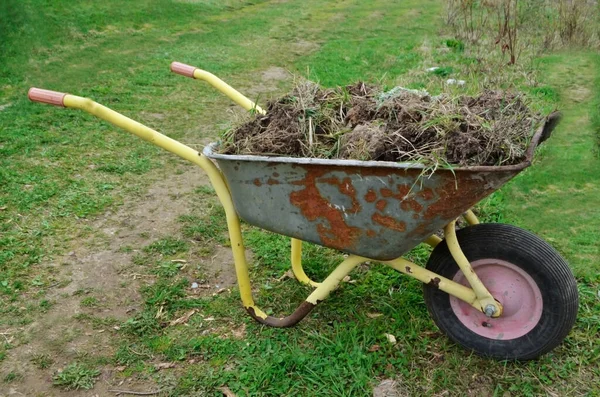 Manure Cart Garden Spring Land Cart Cart Old Rusty Vegetable — Stock Photo, Image