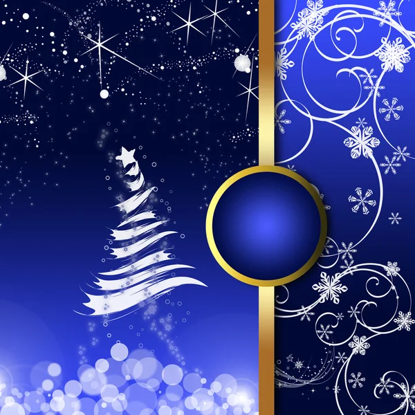 Μπλε Χριστούγεννα ευχετήριας κάρτας — Διανυσματικό Αρχείο