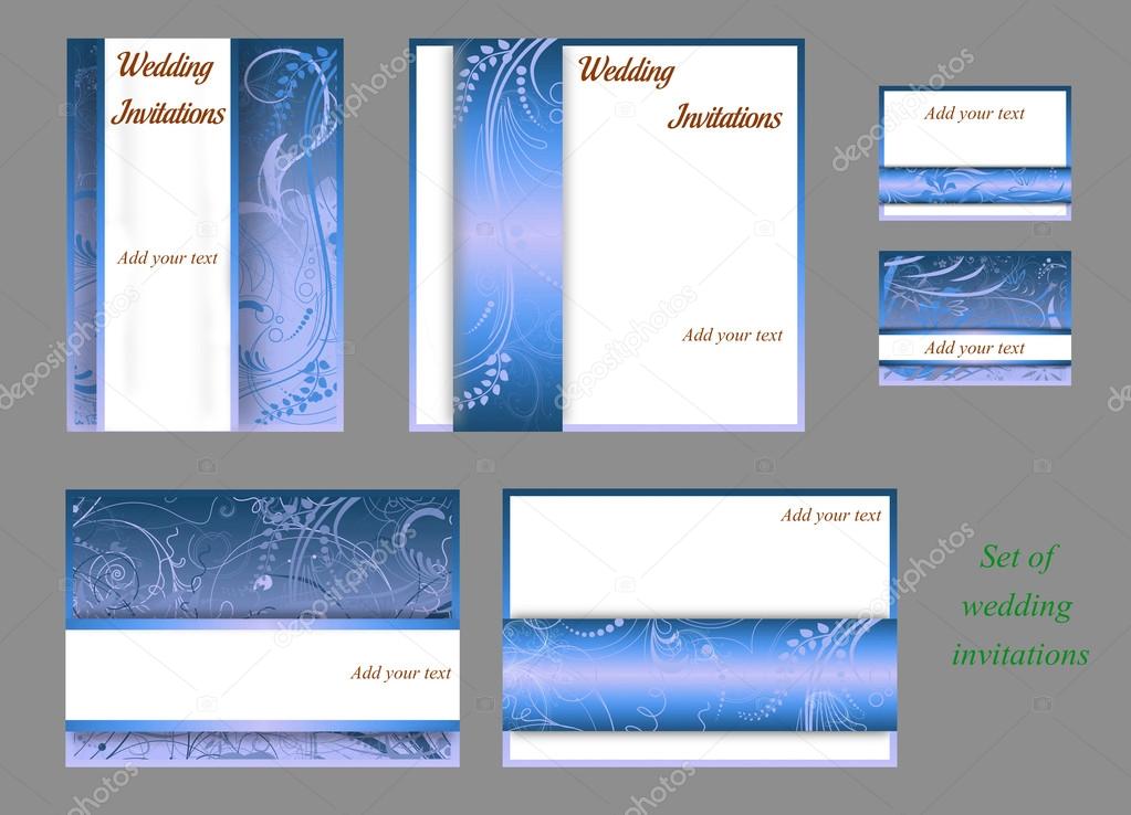 set of templates wedding invitations
