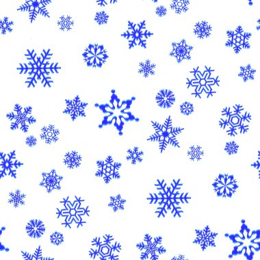 Beyaz Noel sorunsuz arka plan mavi kar taneleri ile