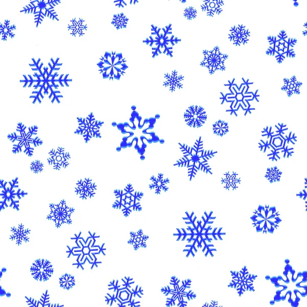 Fond blanc sans couture de Noël avec flocons de neige bleus — Photo